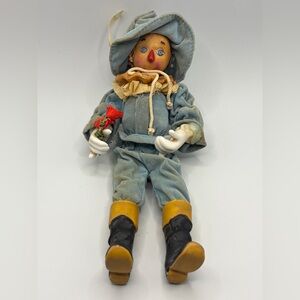 1987 Kurt Adler Wizard of Oz Scarecrow Porcelain & Fabric Doll Holiday Ornament